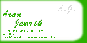 aron jamrik business card